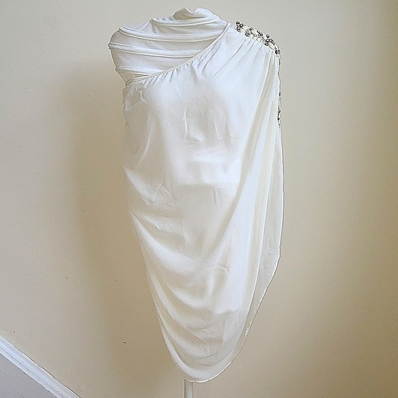 Off-White Sheer Mini Dress - Picture 7 of 7